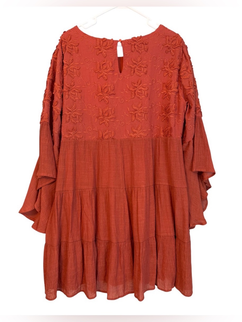 Umgee dress, ballon Sleeves coral size XL - Picture 4 of 8